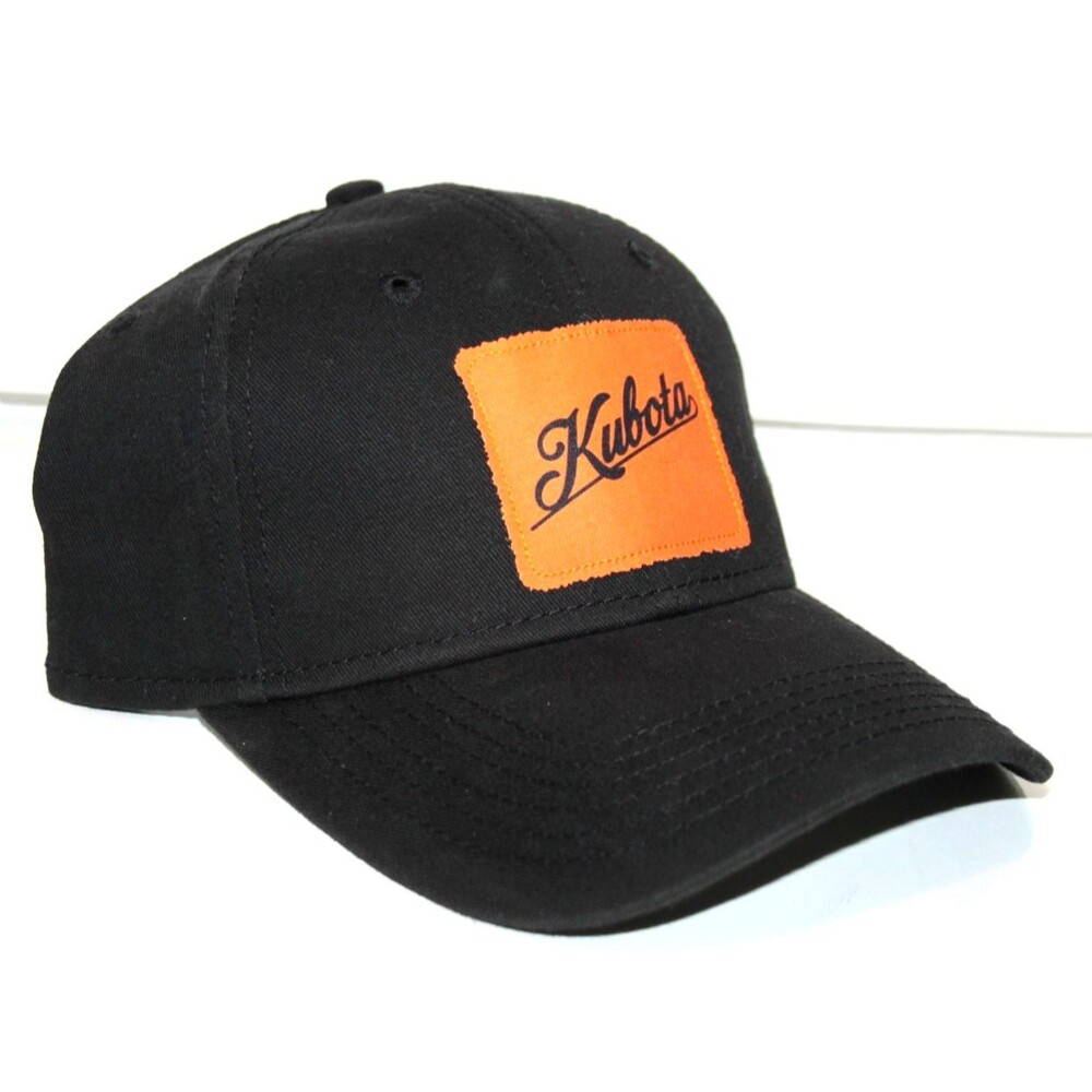 Kubota Tractor Bonneville Baseball Adjustable Hat Cap Orange Black Embroidered